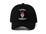 Made in the USA black dad hat #VeryAmerican (front)
