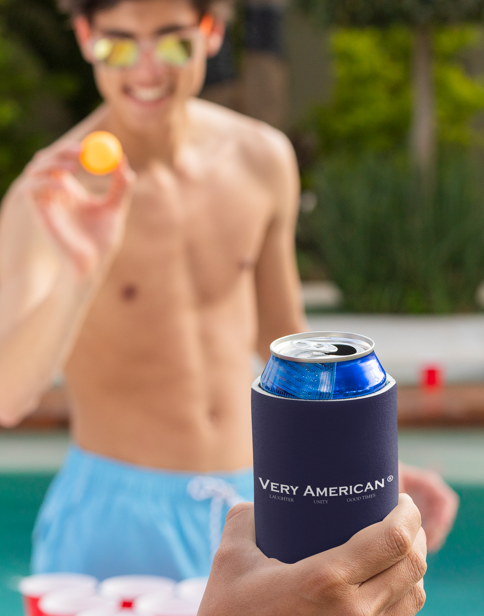 World Wide Stereo Music Makes US Happy Beverage Can Koozie