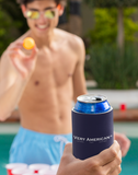 Very American® can cooler on navy scuba foam