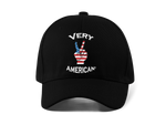 Made in the USA black dad hat #VeryAmerican (front)