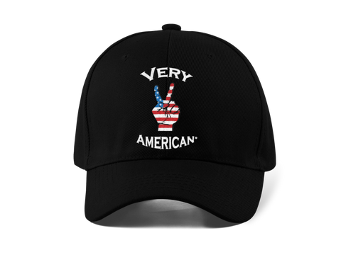 Made in the USA black dad hat #VeryAmerican (front)